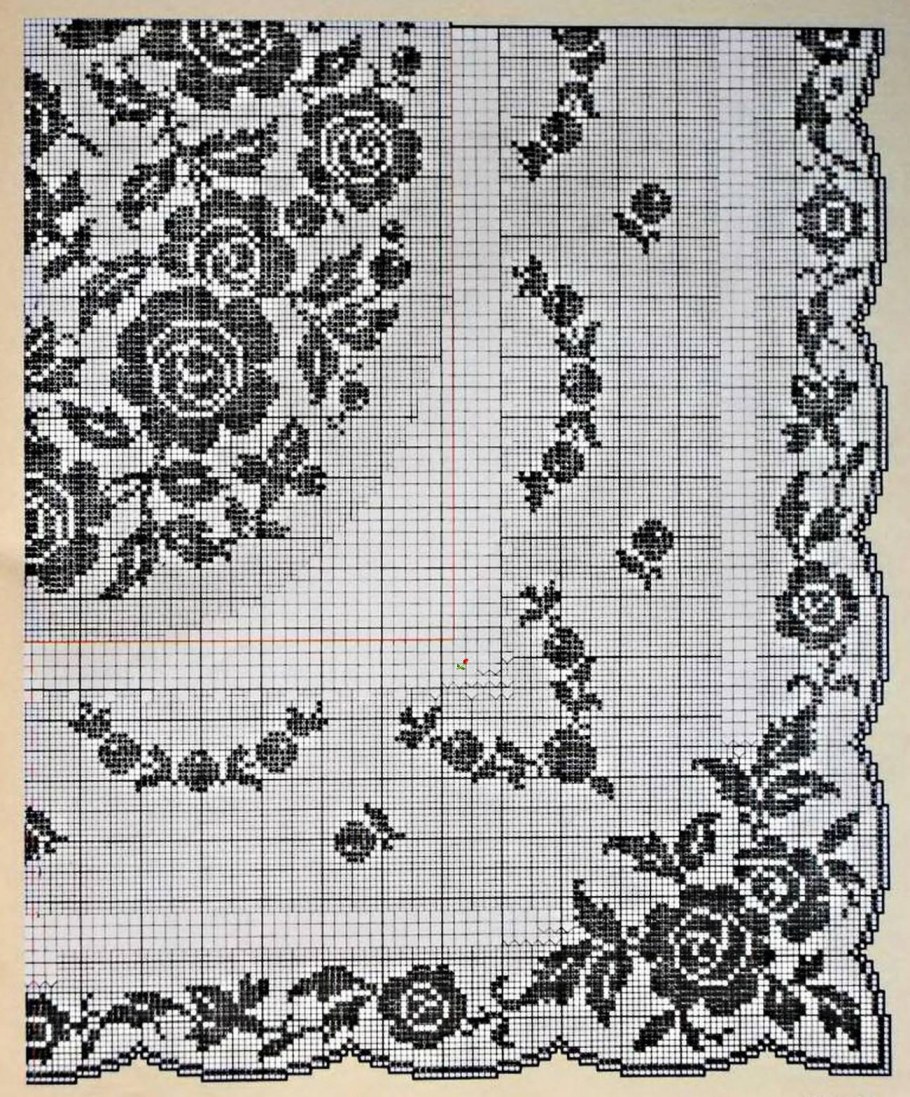 Шторы в технике филейного вязания схемы