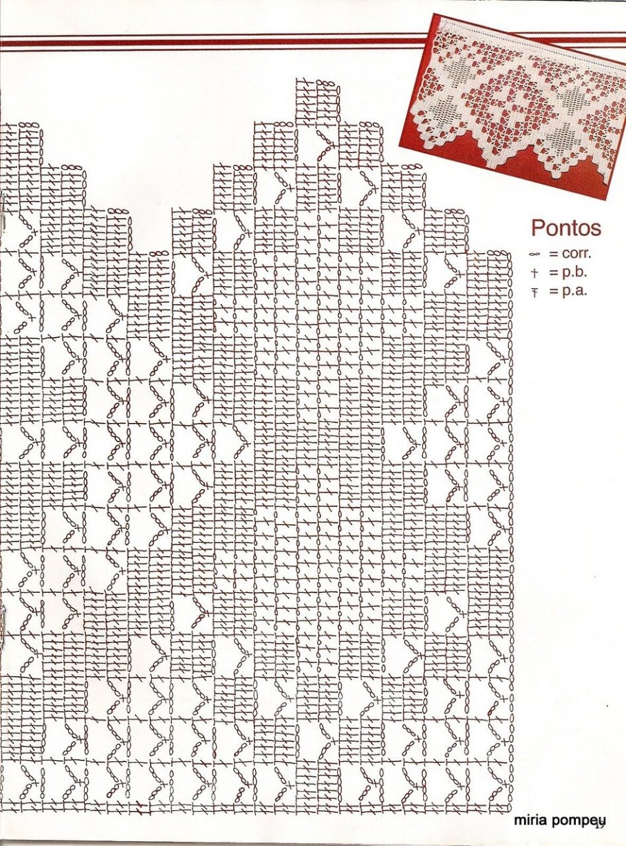 Филейное кружево крючком Подзор