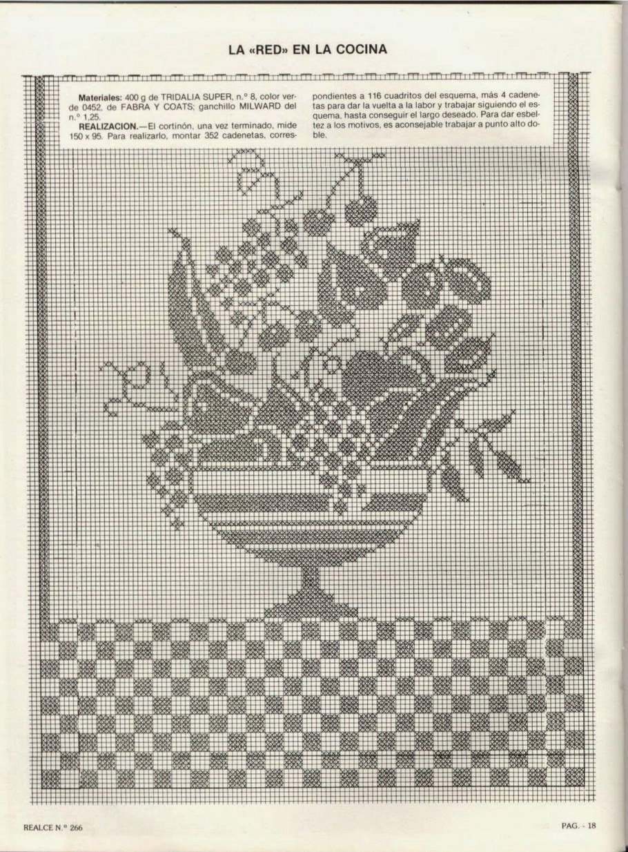 Филейное вязание фрукты