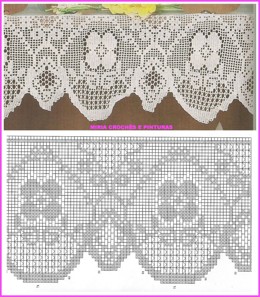 Филейное вязание крючком кайма