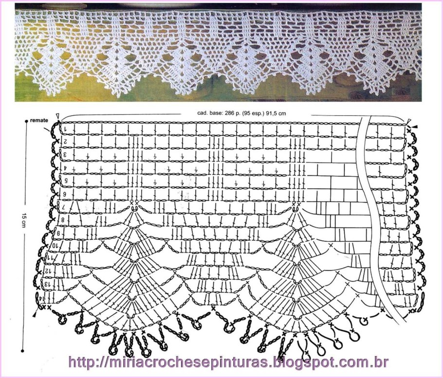 Кайма крючком для занавески