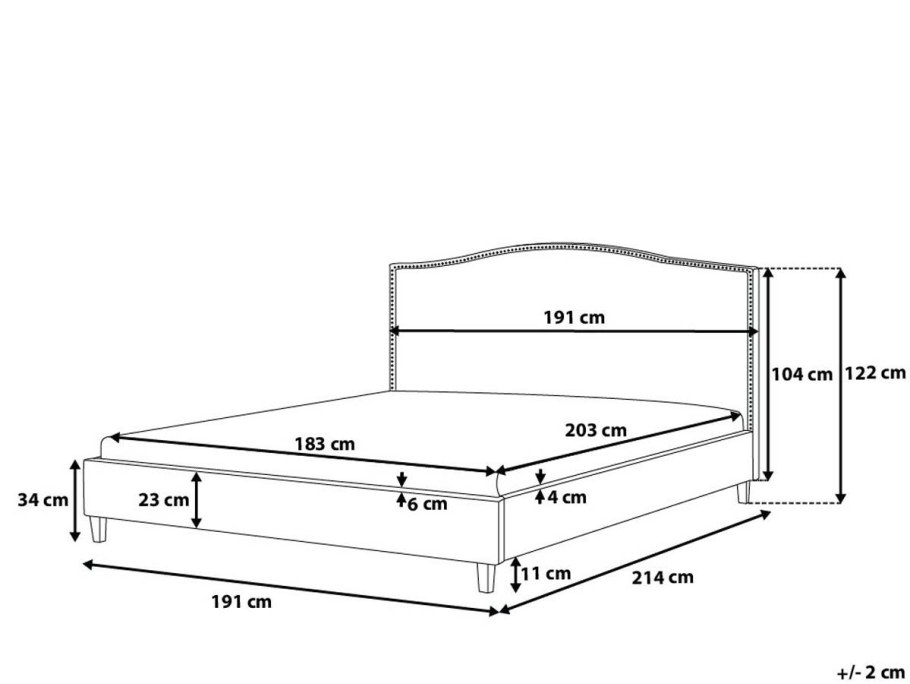 Габариты кровати с матрасом 1800 на 2000