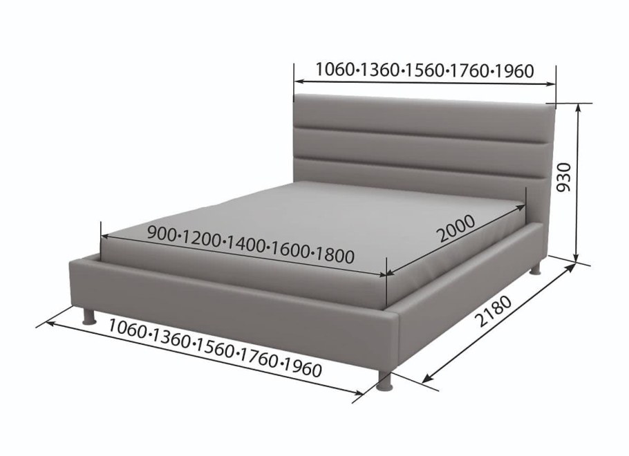 Размер двухспалки кровати стандарт