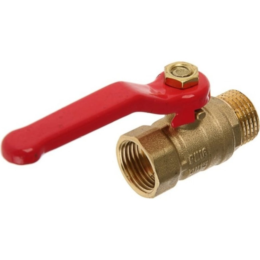 Шаровой кран Pegas pneumatic латунь, елочка, под шланг, 12x12 мм