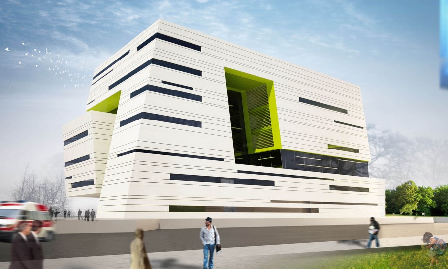 Фасад современный медцентр