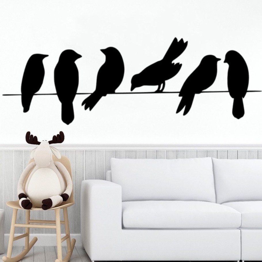 Птицы на проводах силуэт