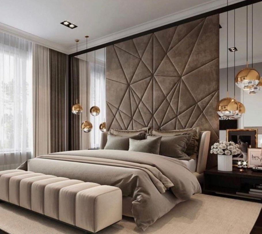 Мягкие панели на стену в спальню