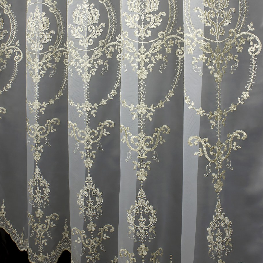 Тюль сетка с вышивкой