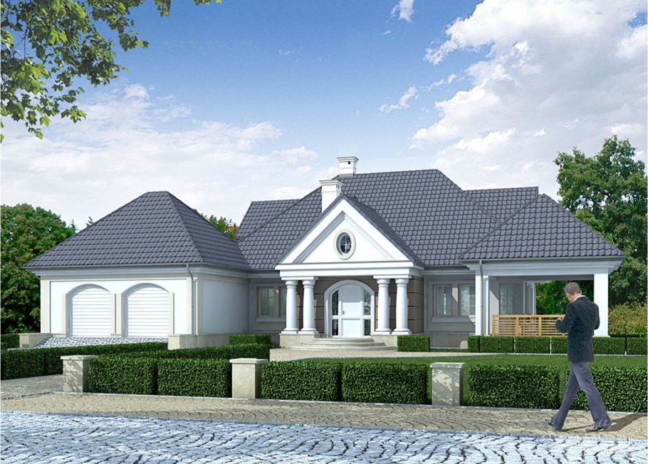 Одноэтажные коттеджи в классическом стиле