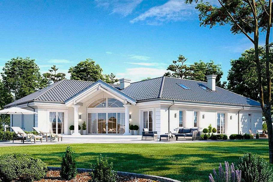 Проект одноэтажного дома Абраам в классическом стиле