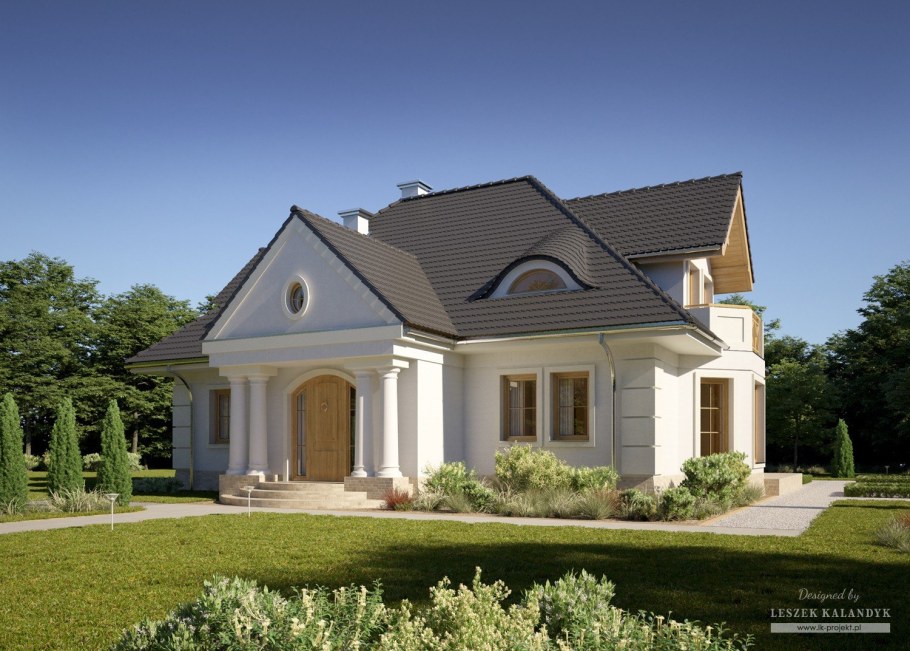 Одноэтажный дом в классическом стиле