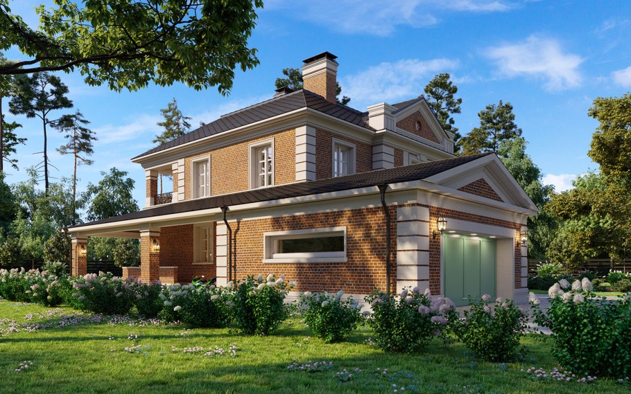 Проекты домов в английском стиле с гаражом