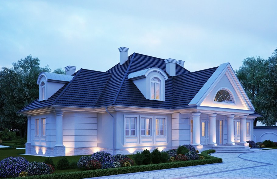 Проект одноэтажного дома Абраам в классическом стиле