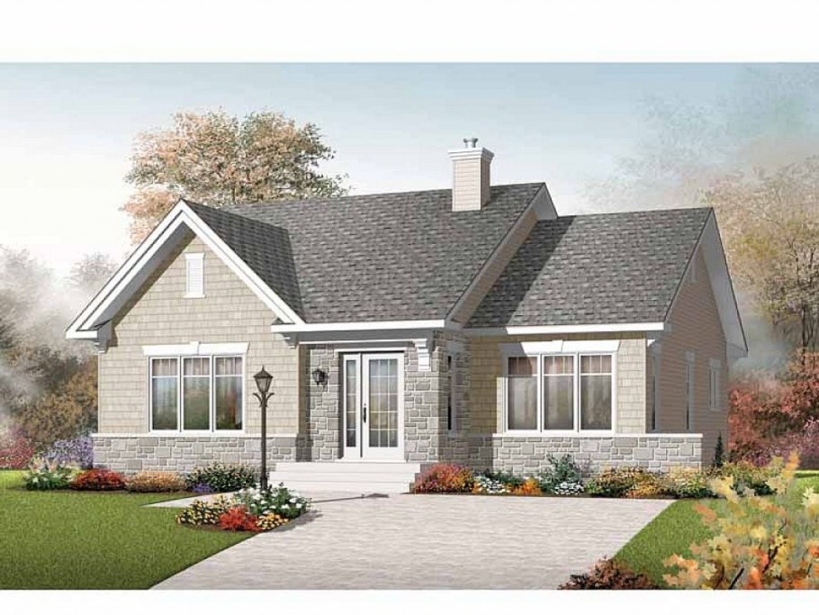 Одноэтажный дом в английском стиле