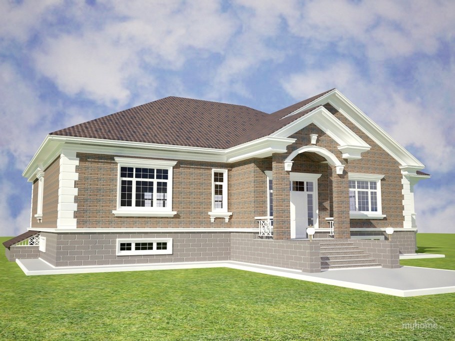 Одноэтажные дома из баварской кладки