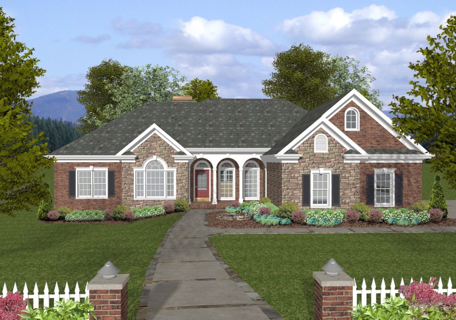 Одноэтажный домик в английском стиле