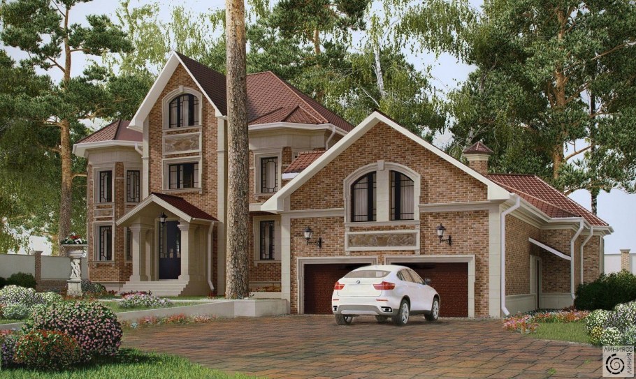 Дом в классическом стиле с гаражом