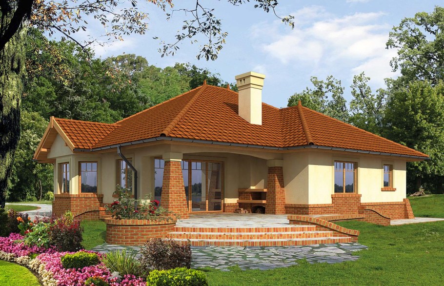 Красивые кирпичные дома одноэтажные