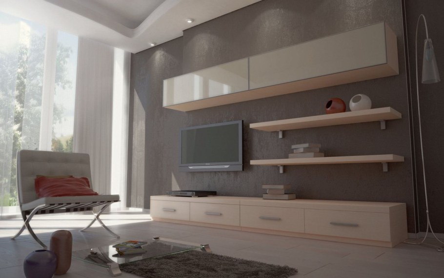 Стенка в гостиную в современном стиле