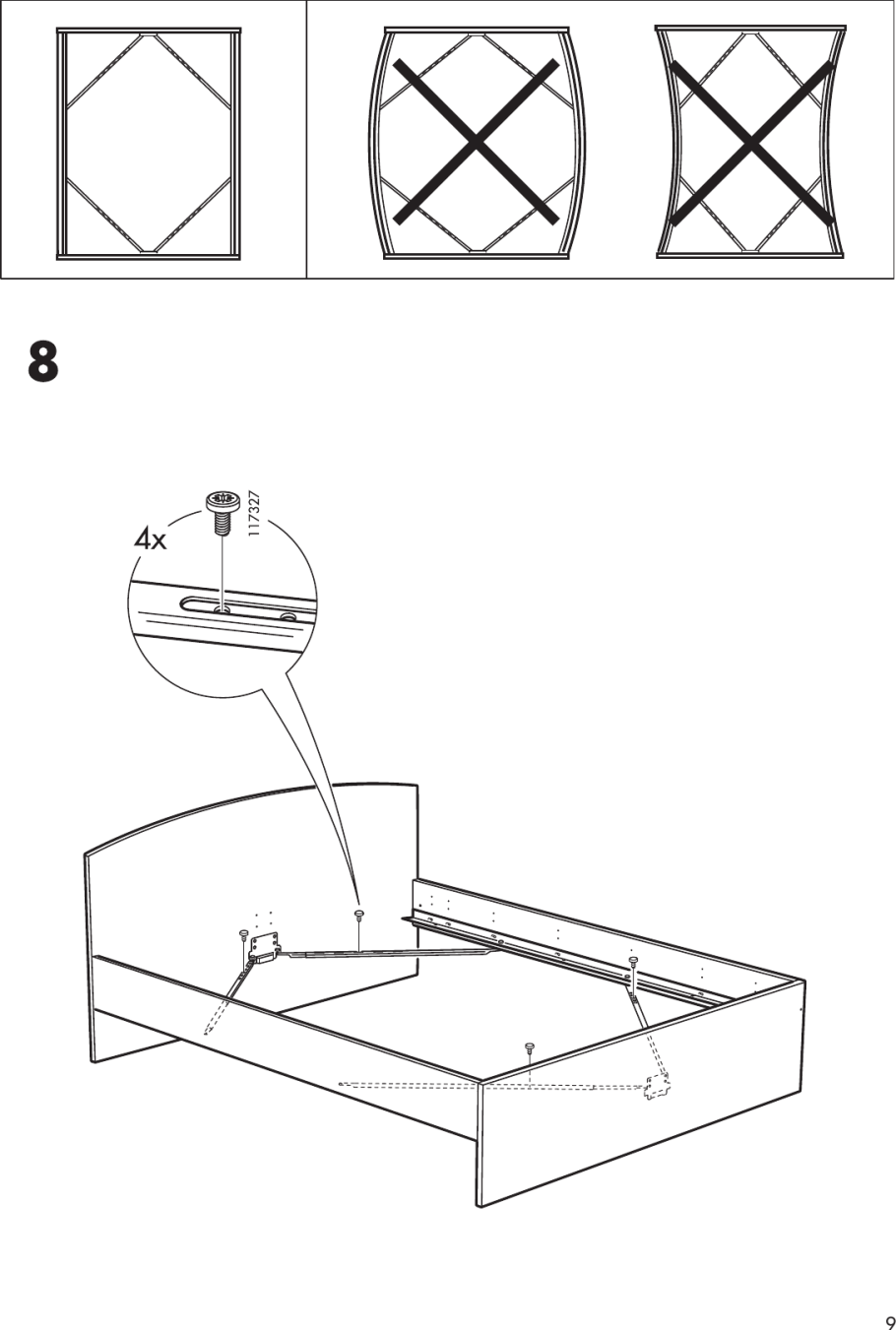 Кровать МАЛЬМ икеа схема сборки