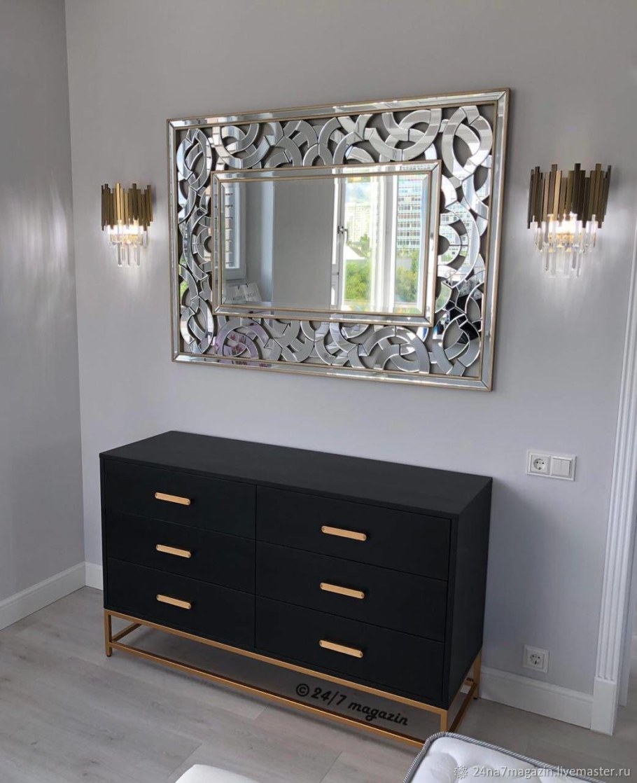 Комод пудровый глянцевый