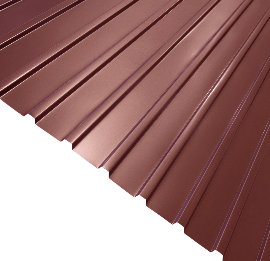 Металлочерепица 0.4 мм 3650х1180 мм красный RAL 3005