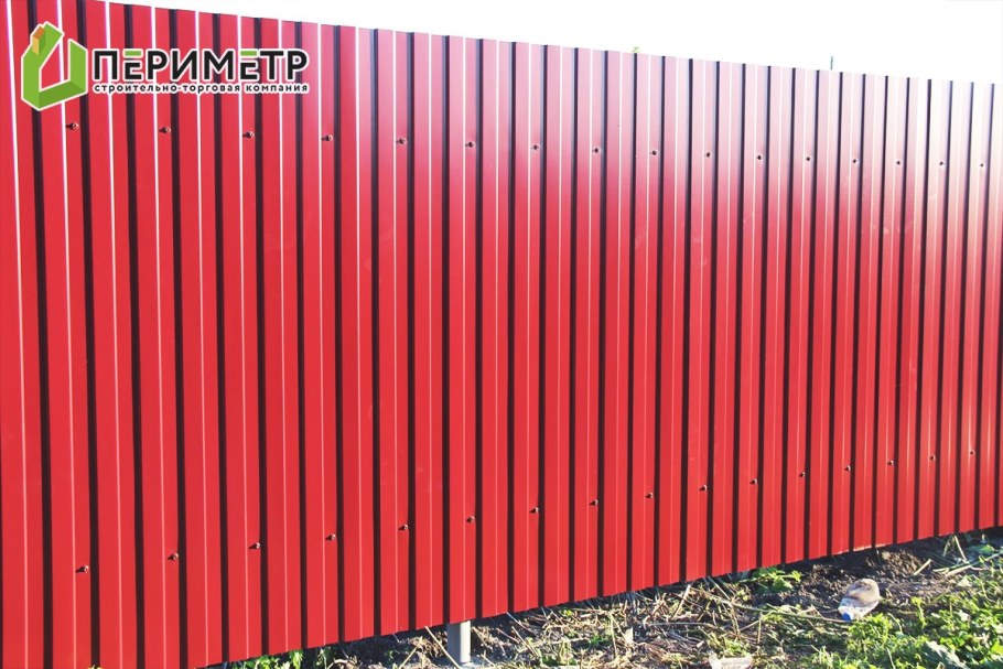 Забор RAL 3003 красный Рубин профлист