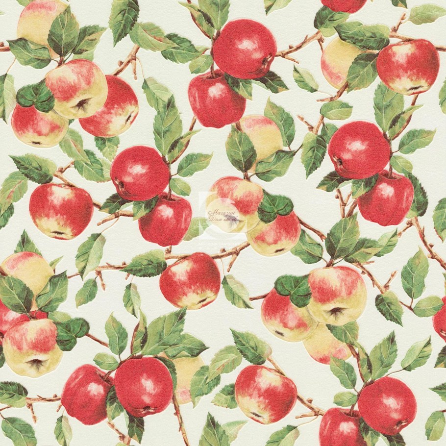 Обои кухонные с яблоками