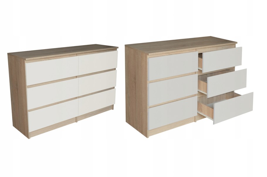 Комод Челси сонома белый глянец