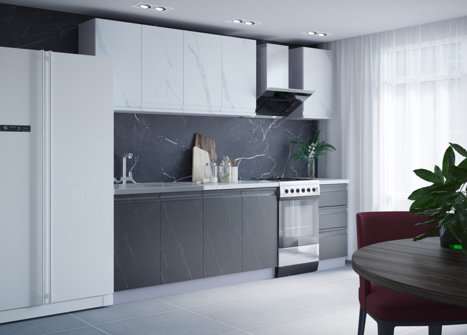 Кухня скала ДСВ мрамор Арктик