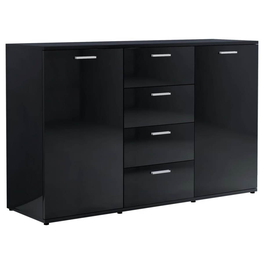 Комод черный глянец