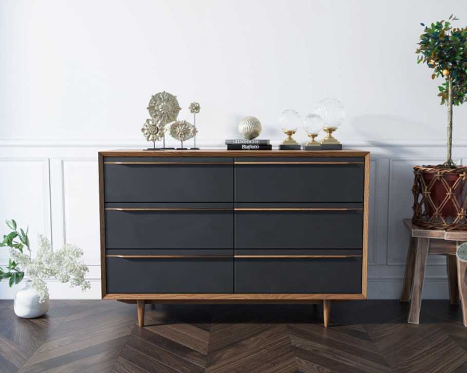 Комод "Bruni Black" три дверки