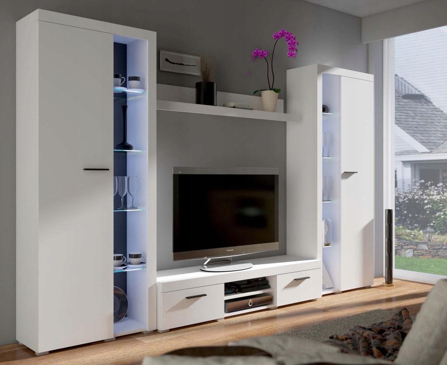 Стенка Румба дуб сонома-белый