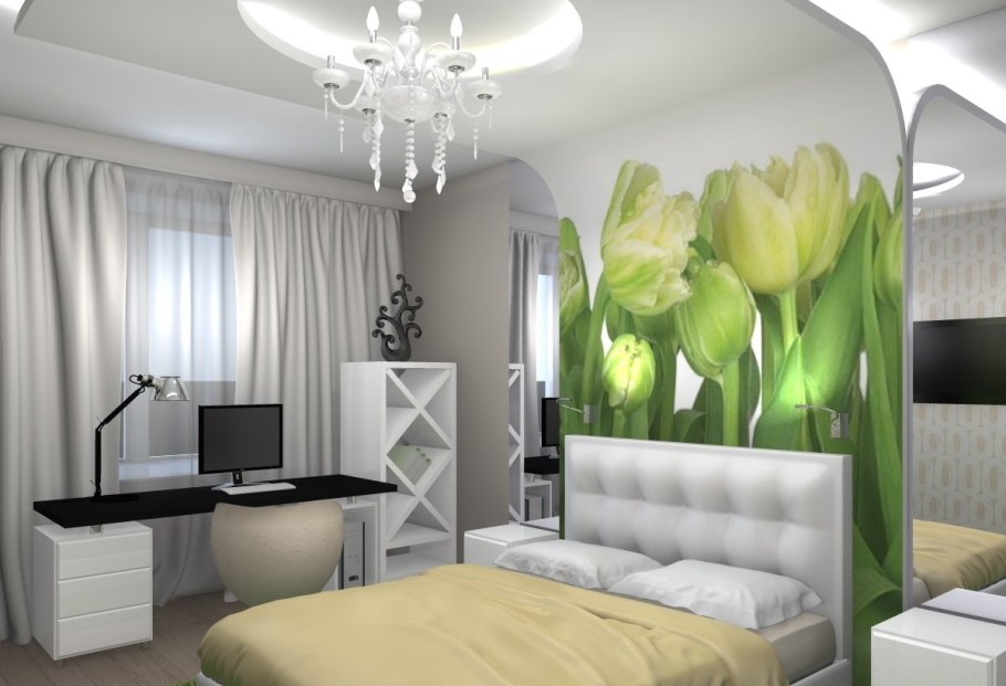 Спальня с цветами