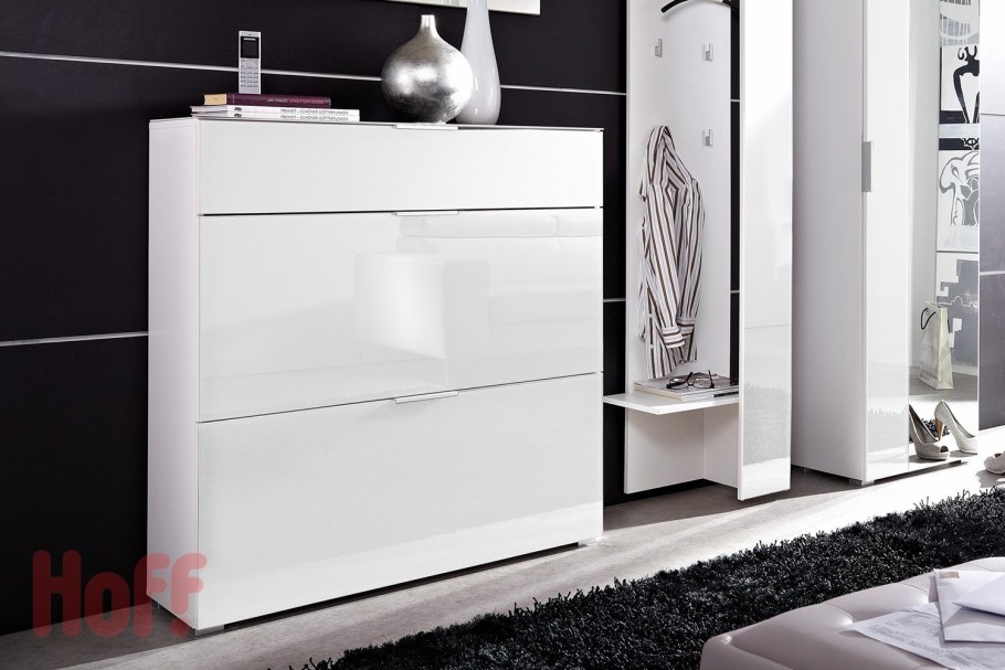 Тумба для обуви Bari 60, белый глянец,