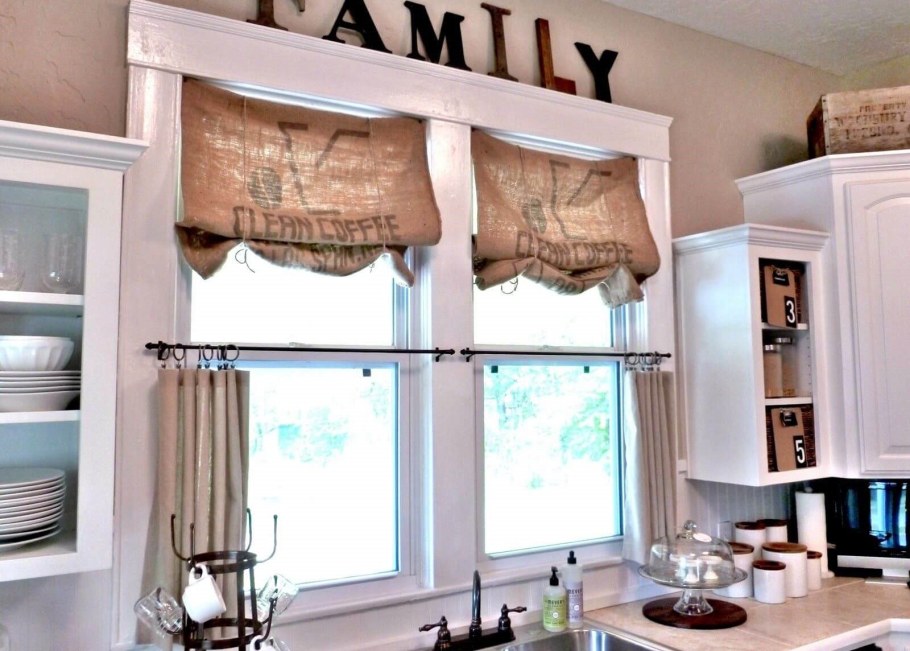 Шторы на кухню короткие