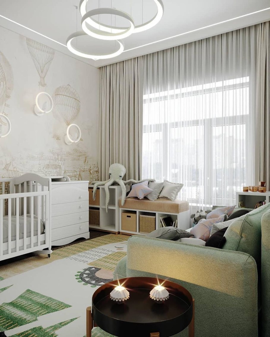 Спальня с детской кроваткой