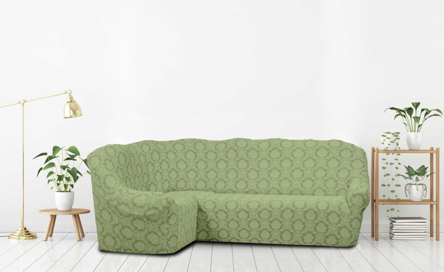 Жаккардовые чехлы на угловой диван