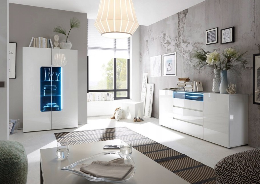 Итальянская тумба под ТВ, глянцевый 203 см Viktoria