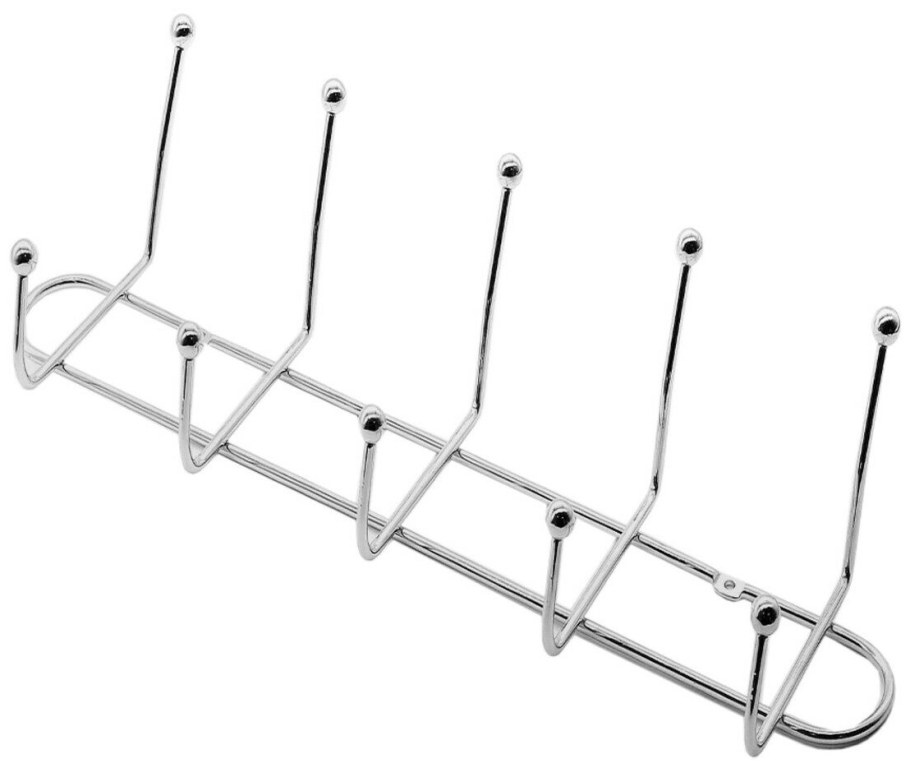 Вешалка настенная на 5 крючков <стандарт 5>, 45?18?8 см, цвет серый металлик