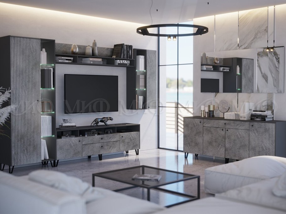 Мебельная стенка серый дуб