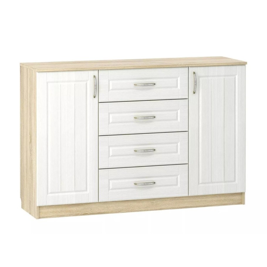 Комод комбинированный принцесса (ясень Анкор белый)