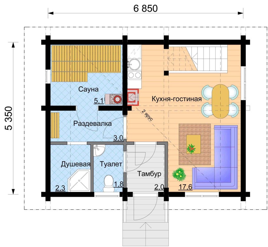 Баня 80м2 планировка