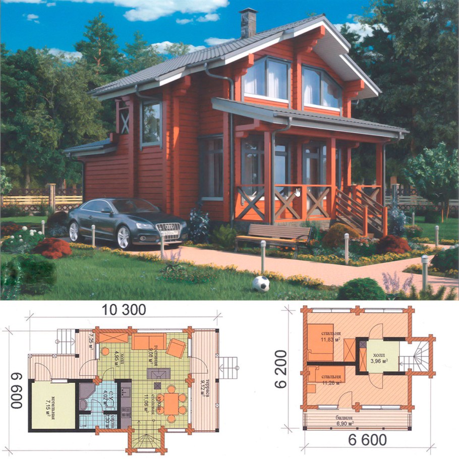 Двухэтажная баня 70м2