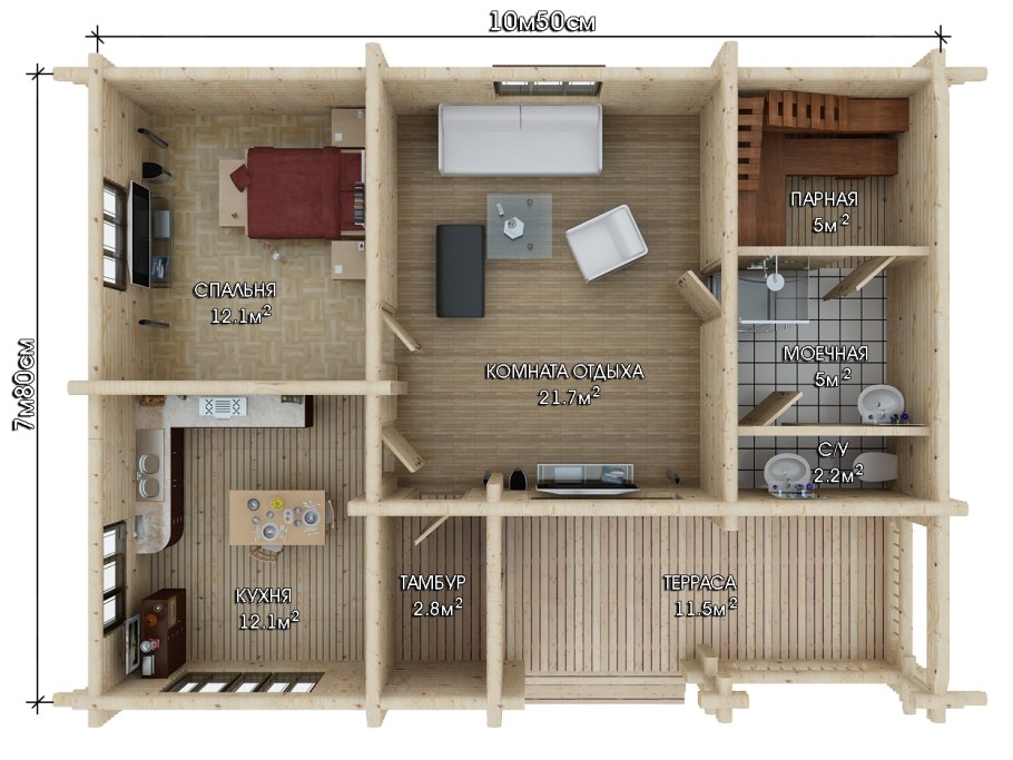 Дом баня планировка