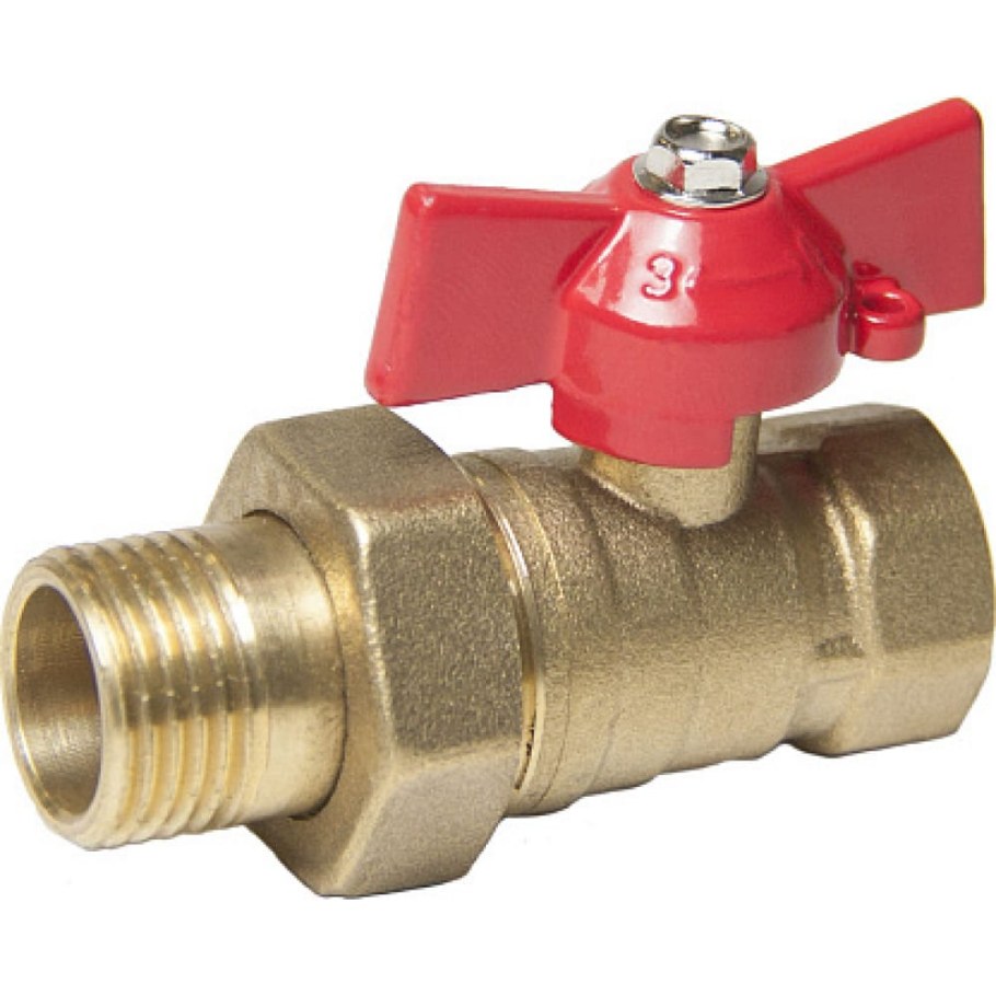 Кран шар. Для воды 3/4" с накид. Гайкой бабочка Оптима