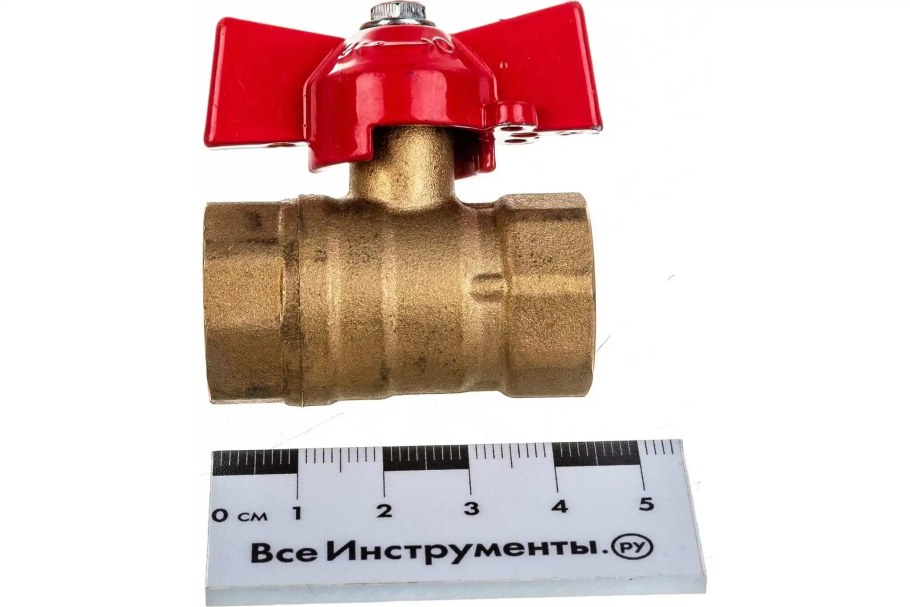 Кран шаровый для воды 1/2" гайка/гайка бабочка soffb012