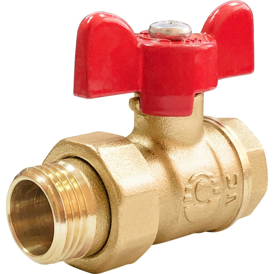 Кран шаровой латунь 11б27фт1м ВР/"американка" полнопроходной бабочка