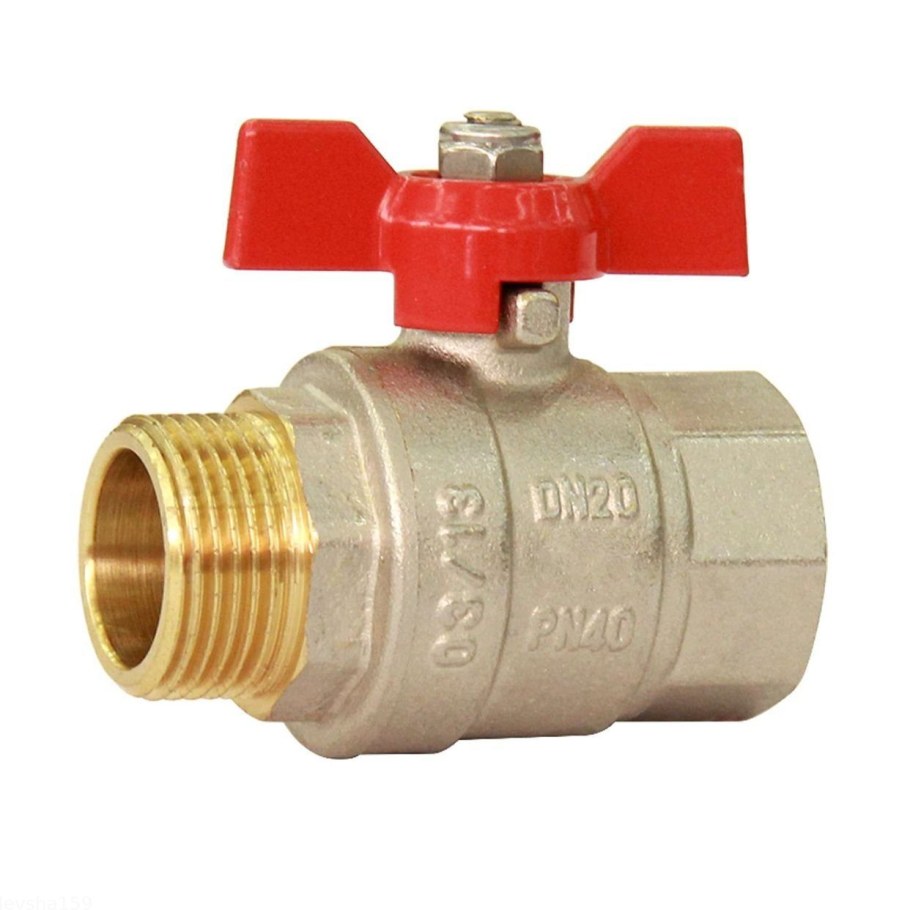 Кран шаровый НР-ВР 1" (бабочка) HLV