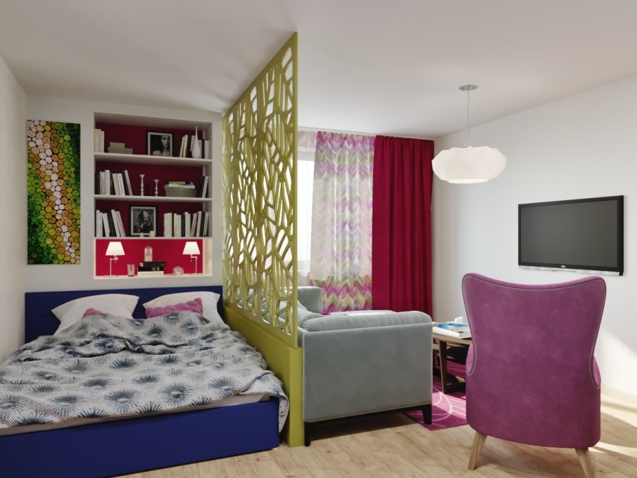 Разделение комнаты на спальню и детскую